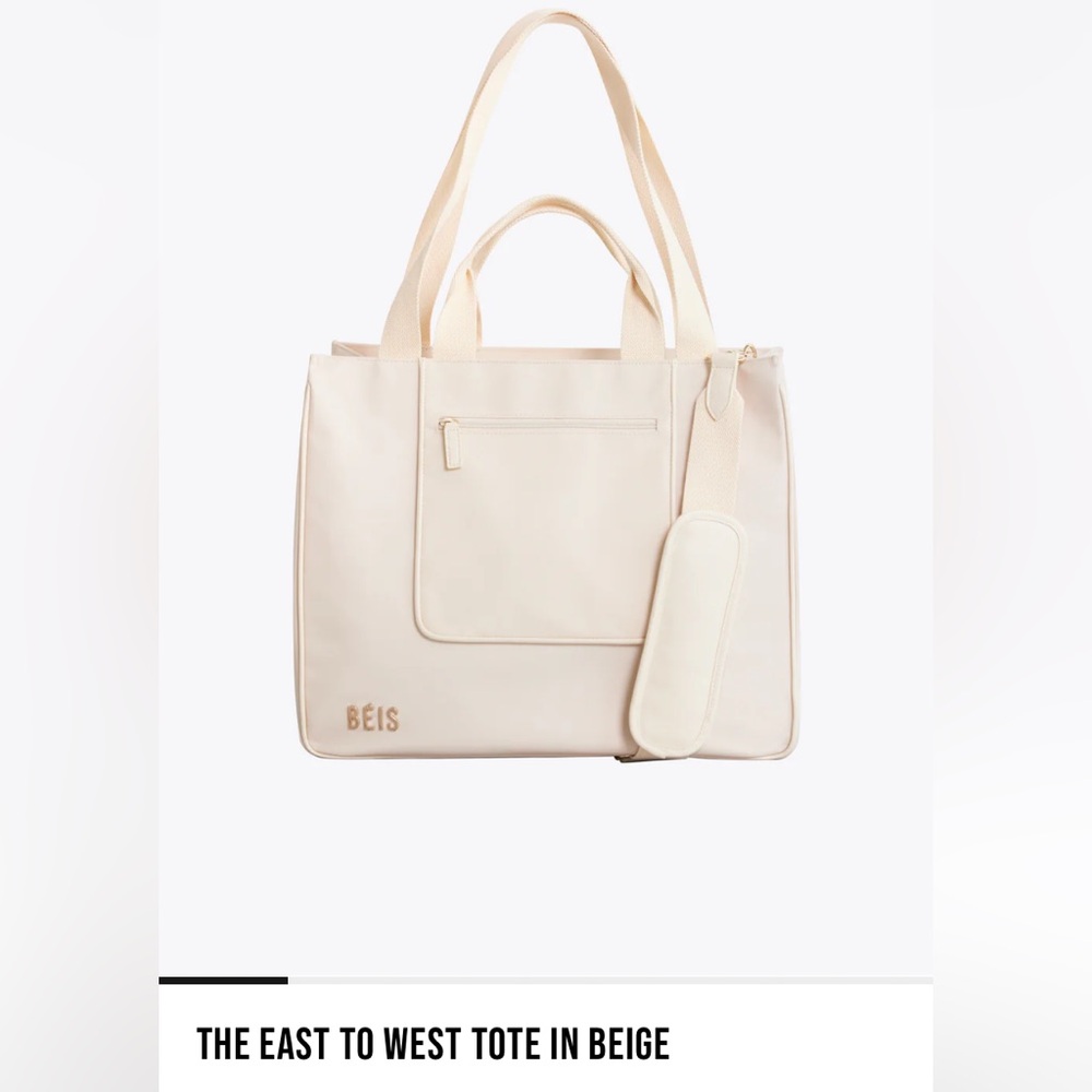 BRAND NEW BEIS EAST TO WEST TOTE BEIGE